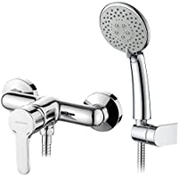 GRIFEMA Porto - Grifo para ducha- con alcachofa- manguera y soporte- Cromo [Exclusivo en Amazon]